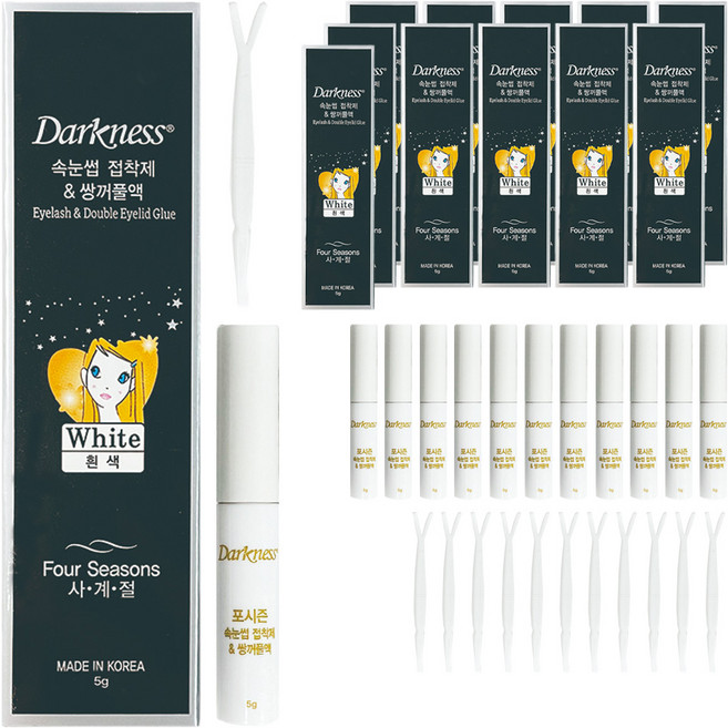 다크니스 포시즌 속눈썹 접착제 쌍꺼풀액, 흰색, 12개