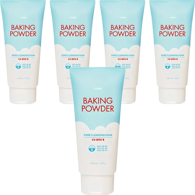 에뛰드 베이킹 파우더 모공 클렌징 폼, 160ml, 5개 - 쿠팡