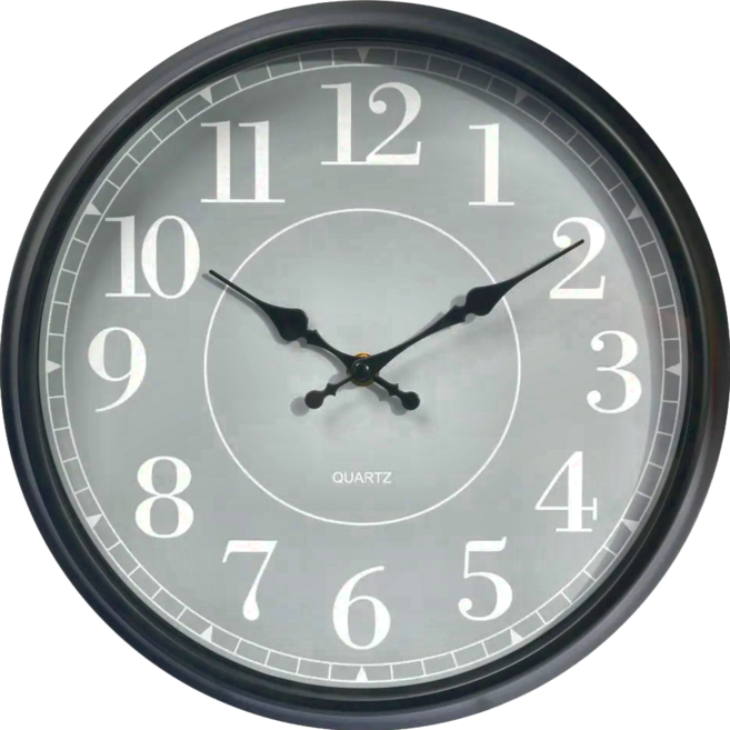 TRENY 經典靜音掛鐘 30x30x4cm 高透光玻璃, 黑色