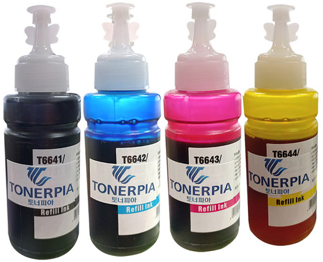 토너피아 엡손 프린터 호환잉크 4종 세트 T664, Black, Cyan, Magenta, Yellow, 1개