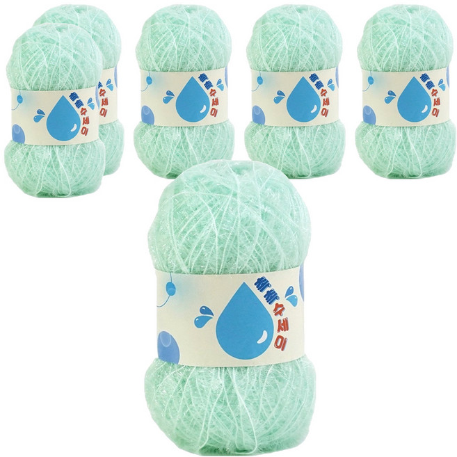 쎄비 촉촉 수세미실, 파스텔민트, 6개