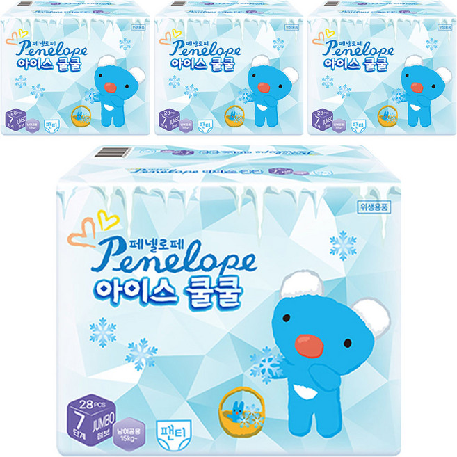 페넬로페 아이스 쿨쿨 팬티 기저귀 남여공용, 7단계, 112매