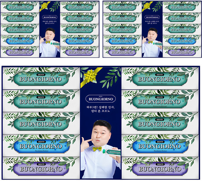 덴티본조르노 치약 2p + 민트향 치약 6p + 레몬향 치약 2p, 3세트