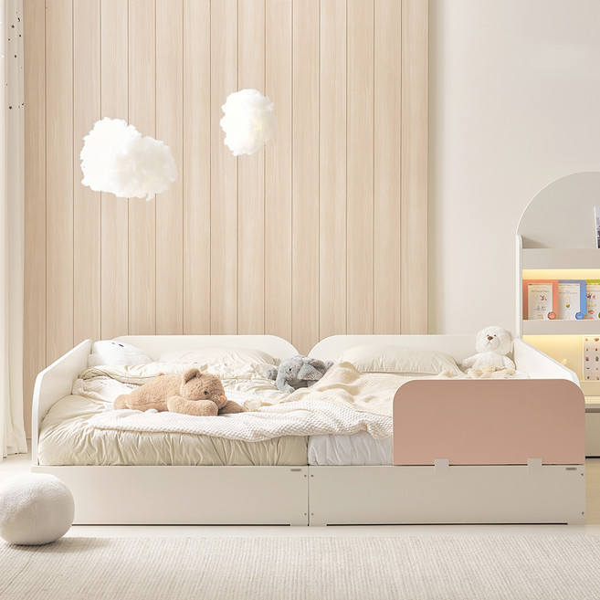 꿈꾸는요셉 앙팡 패밀리 침대 + 전면가드 + 쿨젤 메모리폼 20T + 틈새 매트리스 세트 방문설치, 핑크