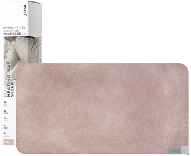 잉코 스웨이드 양면발열 휴대용 전기 온열 매트 로즈우드 I-S700, 70 x 37 x 0.2 cm