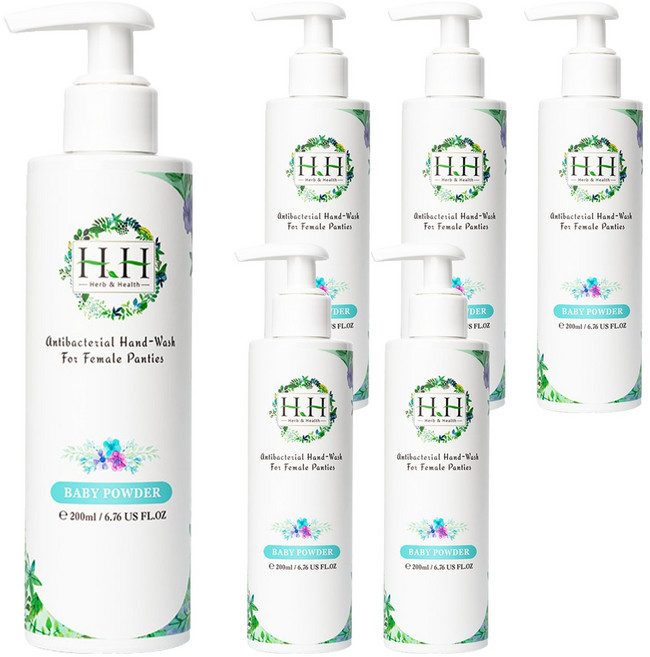 HH 草本新淨界 女性私密衣物抗菌手洗精 寶貝粉香, 200ml, 6瓶
