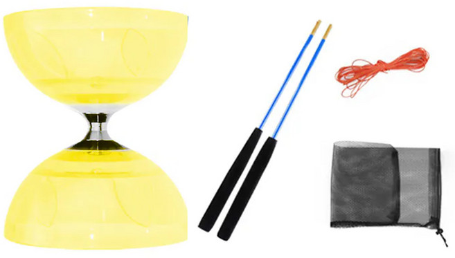 AFAMIC 艾法 LED發光長軸軟式三培鈴扯鈴 305g 直徑12.7cm 高度14.7cm, 黃色, 1組