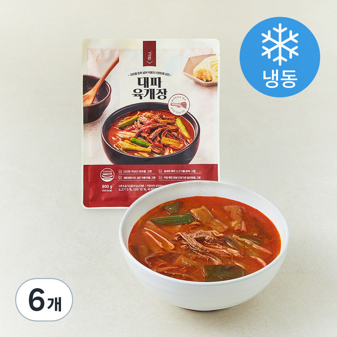 고른 대파 육개장 (냉동), 800g, 6개