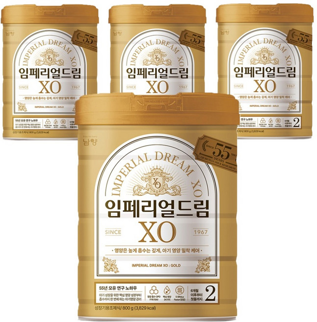임페리얼드림XO 분유 2단계, 800g, 4개