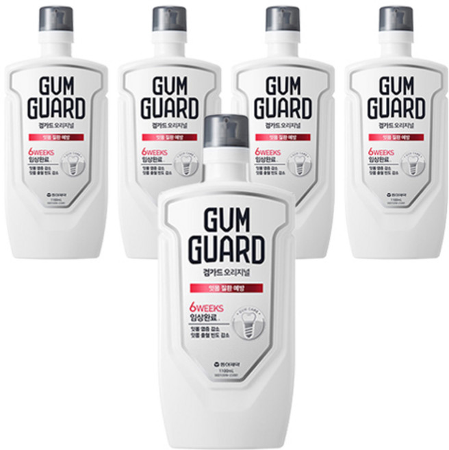 검가드 오리지널 구강청결제, 1.1L, 5개