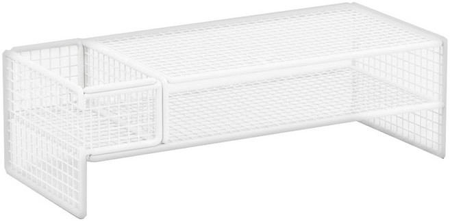 小麥購物 鐵藝懸空桌面螢幕增高架 L1220 單儲物, 白色