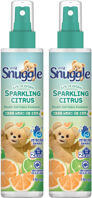 스너글 스파클링 시트러스 더블 소프트 섬유탈취제 본품, 150ml, 2개