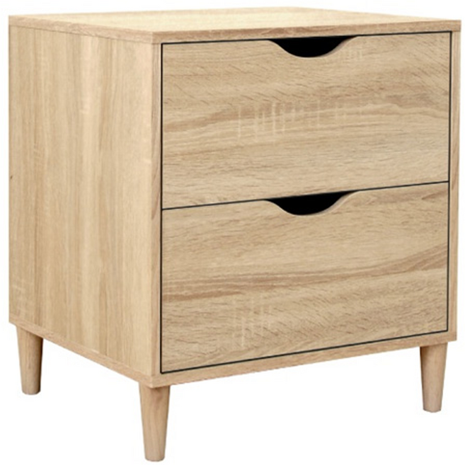 HOPMA 合馬家具 美背歐風二抽斗櫃 寬49X深40X高54cm, 淺橡木色, 1個