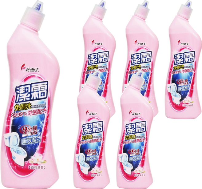 花仙子 潔霜免刷洗馬桶清潔劑 百花清香, 500ml, 6瓶