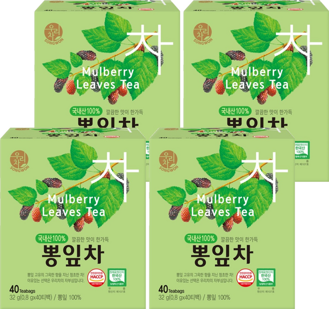 우리차 뽕잎차, 800mg, 40개입, 4개