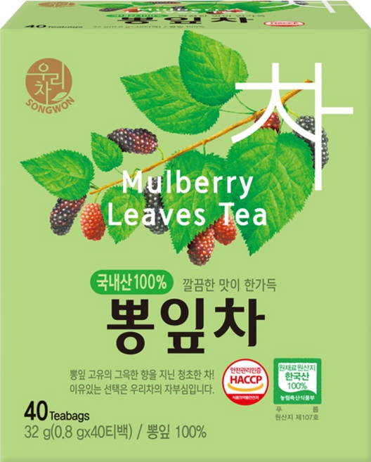 우리차 뽕잎차, 800mg, 40개입, 1개