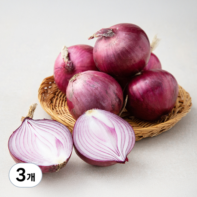 국내산 자색 양파, 1kg, 3개