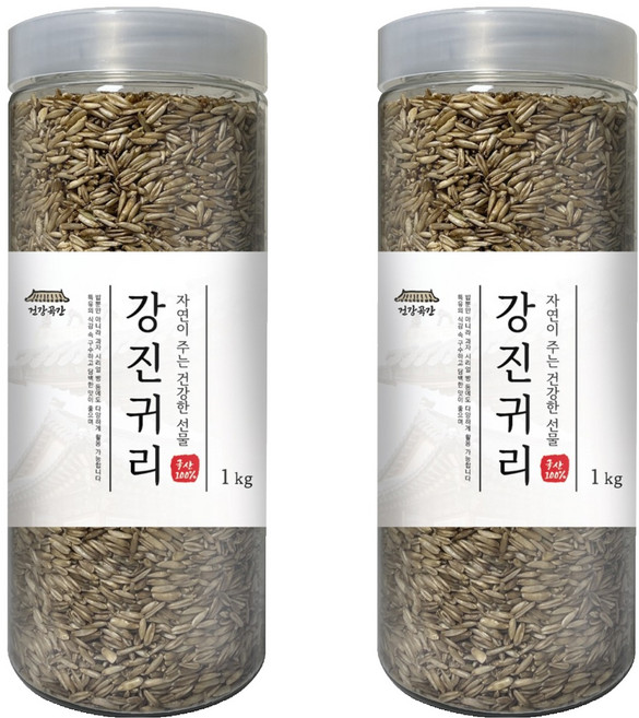건강곡간 강진귀리 통, 1kg, 2개