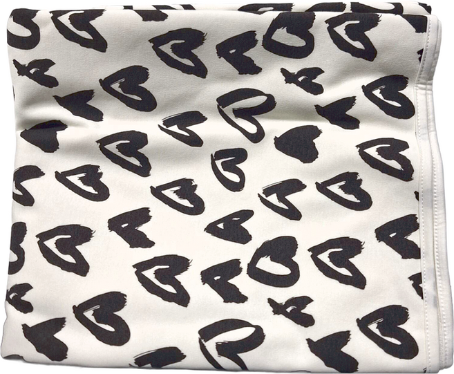 竹纖維三層嬰兒防水隔尿墊 560g, 繽紛愛心 白色, 1件