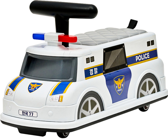 야야 유아용 무소음 3D 경찰 롤링카, BLUE, 1개