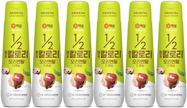 백설 하프칼로리 오리엔탈 드레싱, 255g, 6개