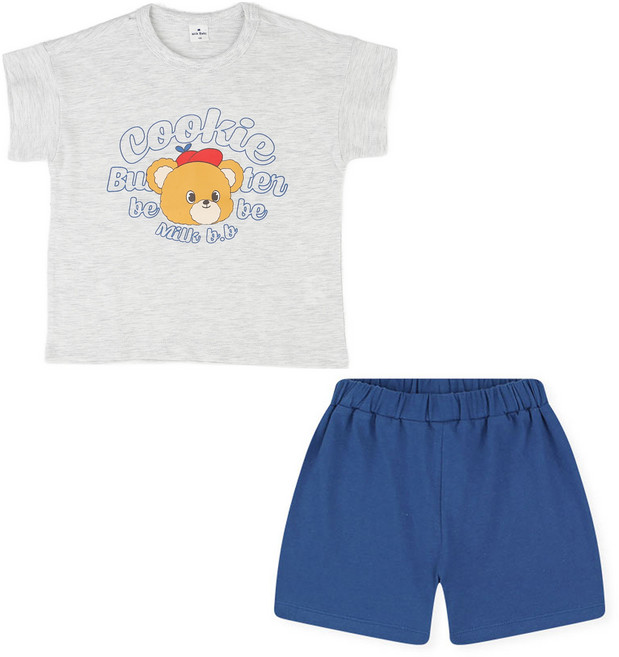 MilkBaby 아동용 레터링베어 상하복 세트