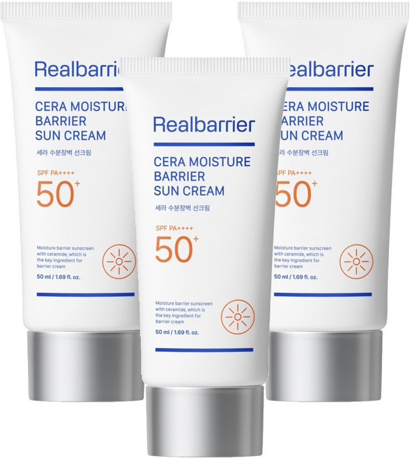 리얼베리어 세라 수분 장벽 선크림 SPF50+ PA++++, 50ml, 3개