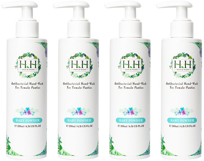 HH 草本新淨界 女性私密衣物抗菌手洗精 寶貝粉香, 200ml, 4瓶