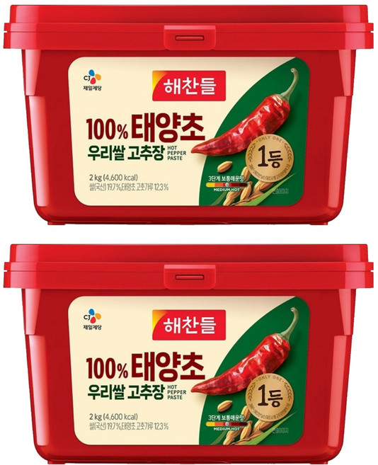 100% 태양초 우리쌀 고추장, 2kg, 2개