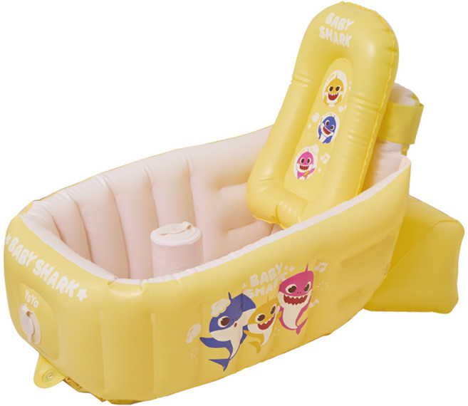 야야 아기상어 소프트 유아욕조, 노랑