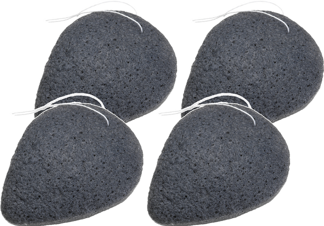 더페이스샵 데일리 뷰티툴즈 숯곤약 클렌징 퍼프, 4개