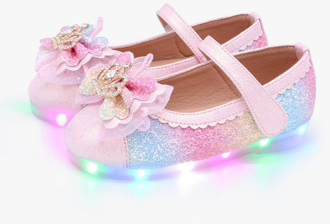 키펀트 여아용 볼드 크라운 LED 구두 K-08