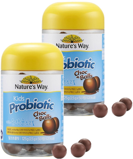 네이처스웨이 키즈 유산균 프로바이오틱스 초코볼, 2개, 125g