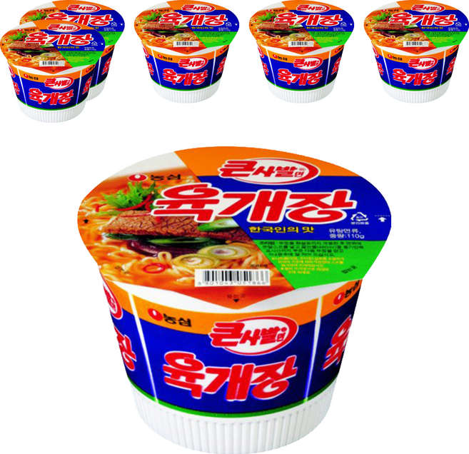 농심 육개장 큰사발 110 g, 6개
