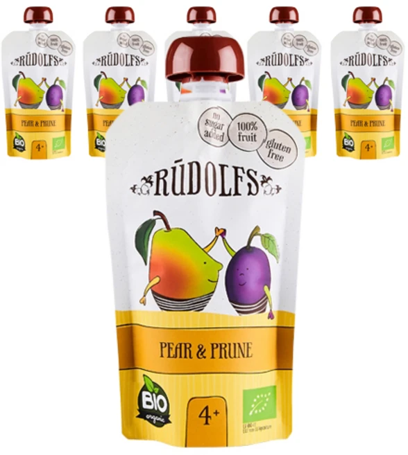 루돌프 유기농 과일퓨레, 배+푸룬 혼합맛, 6개, 110g - 쿠팡