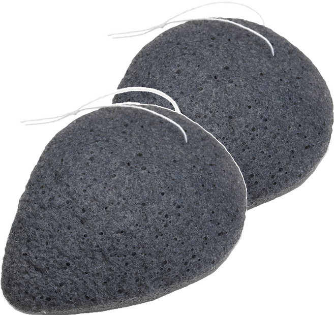 더페이스샵 데일리 뷰티툴즈 숯곤약 클렌징 퍼프, 2개