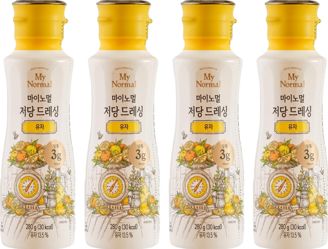 마이노멀 저당 드레싱 유자, 280g, 4개