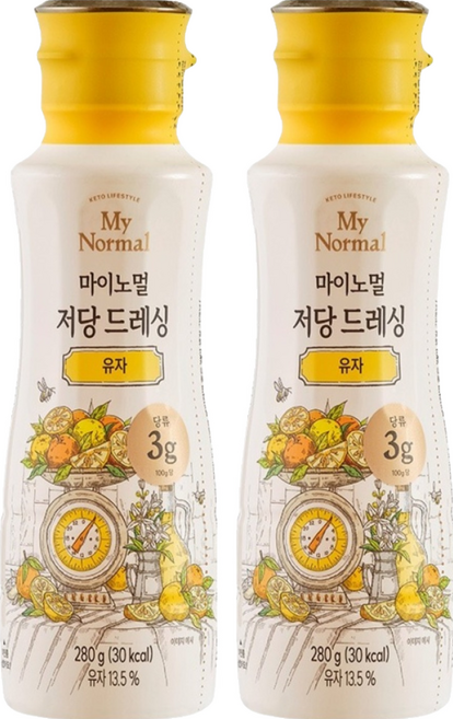 마이노멀 저당 드레싱 유자, 280g, 2개