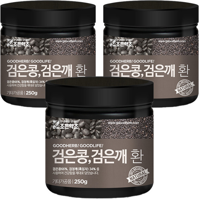 조은약초 프리미엄 검은콩검은깨환, 3개, 250g