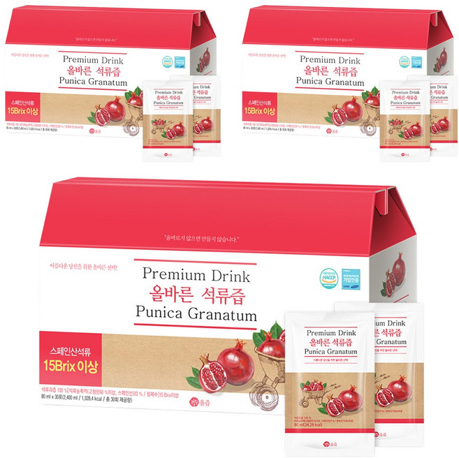 올즙 올바른 석류즙, 80ml, 90개