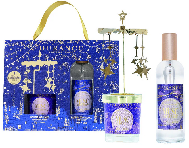DURANCE 朵昂思 漫天星星香氛禮盒 蠟燭 75g + 居家噴霧 100ml + 旋轉燭罩, 冬麝香
