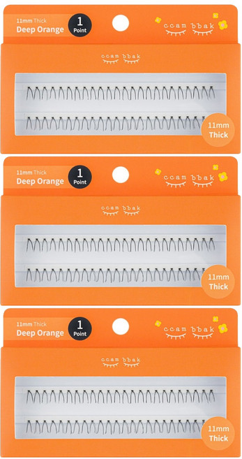 깜빡 인조 가닥속눈썹 패키지버전 11mm 띠크 1기둥, 띠크(블랙), 3개