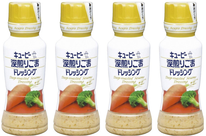 kewpie QP 深煎胡麻醬 日本原裝進口 烘烤芝麻 濃郁香氣 清爽滑順 微酸香甜, 180g, 4瓶