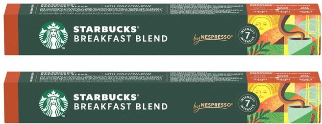 STARBUCKS 星巴克 NESPRESSO 早餐綜合咖啡膠囊, 5.6g, 10顆, 2盒