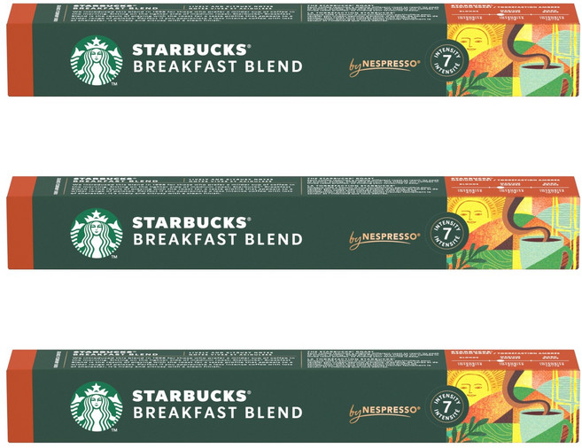스타벅스 by 네스프레소 브렉퍼스트 블렌드 캡슐커피, 5.6g, 10개입, 3개