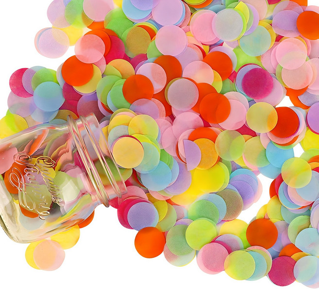 버블 컨페티 파티꽃가루, 레인보우, 1세트
