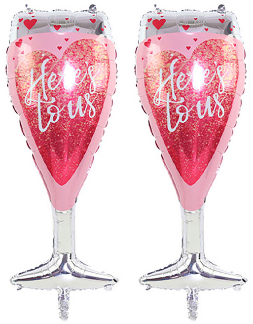 타이탄 생일 파티 풍선, 발렌타인데이 사랑의 술잔, 2개