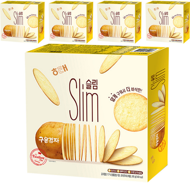 해태제과 구운감자 슬림, 240g, 5개
