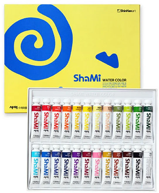 샤미 수채화 물감세트, 10ml, 24색 - 쿠팡