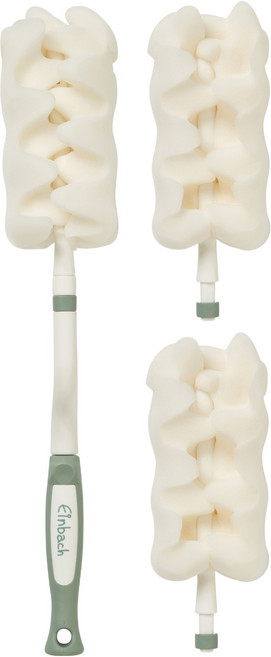 아인바흐 젖병세척솔 브러쉬 스폰지 + 리필 2p 세트, 카키, 1세트